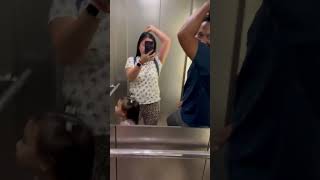 We enjoying dancing and suddenly the elevator open😂 familyvlog happyfamily familyfun cute [upl. by Daza943]