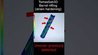 Gun barrel rifling  strain hardening simulation shorts [upl. by Manaker181]