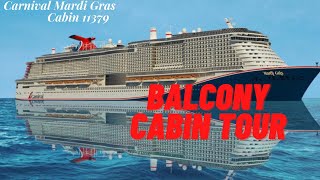 Carnival Mardi Gras Balcony Cabin Tour [upl. by Ylrahc599]