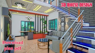 3040 duplex house plan  3 bedroom duplex house design  manis home [upl. by Ffirahs]