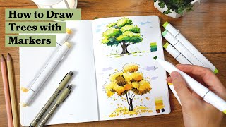 How to Draw Trees with Markers  Tutorial 1 [upl. by Andrus594]