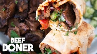 Beef Doner Kebab  2 easy ways to make it at home  Kravings [upl. by Ailongam]