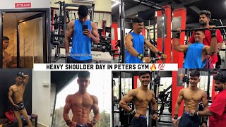 Heavy Shoulder workout at peters gym🔥💯 gym workout gym youtube gymexercises motivation vlog [upl. by Sarson]