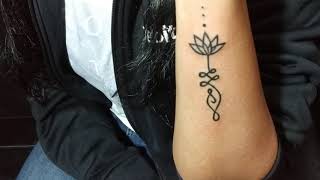 Unalome Lotus Tattoo made on wrist in small size contact for more Designs [upl. by Oirobil]