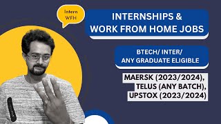 MaerskTelus InternationalUpstox Hiring Internships amp Work From Home JobsFrontlinesmedia [upl. by Eaj560]