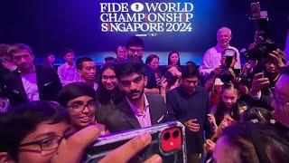 Fans Love Gukesh In Singapore  World Championship Opening Ceremony [upl. by Joashus858]