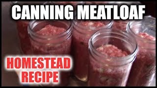 Canning Meatloaf  Homestead Recipe  How To Pressure Can Meatloaf [upl. by Adnamal884]