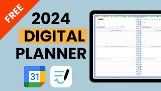 2024 digital planner for ipad amp Goodnotes  free hyperlinked planner [upl. by Knowle]