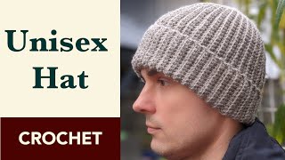 Crochet Hat for Adult Men amp Women Crochet Hook 45 mm Wool Yarn Crochet Beanie For Beginners [upl. by Eirol]