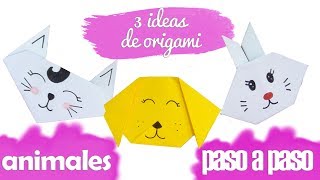 3 IDEAS FÁCILES DE ORIGAMI  ESPECIAL NIÑOS  ANIMALES [upl. by Sumner]