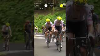 😭Le sparadrap Vingegaard ne lâche pas Pogacar shorts tourdefrance [upl. by Pomona779]