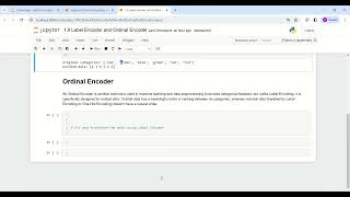 1 9 LabelEncoder and Ordinal Encoder [upl. by Meeker]