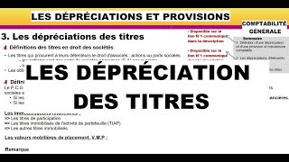 Dépréciation des titres  Partie 1 [upl. by Ecad]