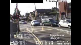 CCTV captures drivers dicing with death at level crossings in Britain [upl. by Shreeves]