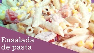 ENSALADA DE PASTA CON ATÚN MAIZ Y TOMATE  Recetas de cocina fáciles y económicas [upl. by Ayotahc758]