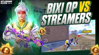 GIRL STREAMER called me HACKER 🔥 Bixi Op vs Streamers Solo vs Squad Conqueror Lobby Gameplay  BGMI [upl. by Rufina740]