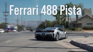 Ferrari 488 Pista Exhaust Goes Nuts 4K [upl. by Zakarias]