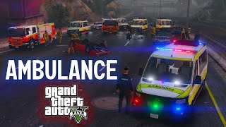 MASSIVE HIGHWAY CRASH  GTA 5  LSPDFR  QAS Ambulance [upl. by Frederico]