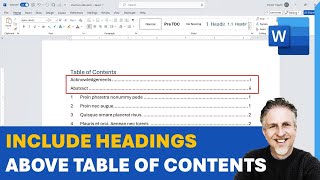 How to Include Headings that Appear Before the Table of Contents in the Table of Contents [upl. by Norvan]