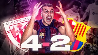 Hincha del Barca Reacciona al Athletic 42 Barca Somos una basura Eliminados de copa del rey [upl. by Olympia]