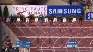 Aries MERRITT 1293  Mens 110mH Diamond League 2012 Monaco  MIRLacom [upl. by Laekim]