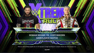 WWE 2K24  Roman Reigns Vs Cody Rhodes  Ambulance Match [upl. by Latyrc]