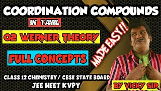 WERNERS THEORY 02  COORDINATION COMPOUNDS CLASS 12 IN TAMIL FOR CBSE STATE BOARD JEE NEET KVPY [upl. by Airtened]