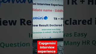 Capgemini interview experience [upl. by Coraline]