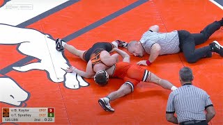 125lbs Brandon Kaylor Oregon State vs Troy Spratley Oklahoma State [upl. by Arolf]