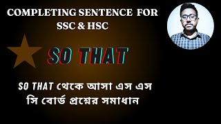 Completing sentence for ssc rules sothatso that board question linking word so that [upl. by Blossom961]