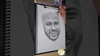 ⚽️ Neymar Pencil Portrait shorts [upl. by Kentigerma]