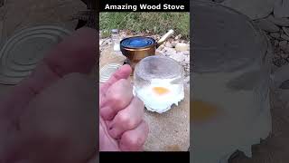 Amazing Wood Stove From a Tin Can 🏕🔥♥️ Steamed Gourmet Eggs stove cooking bushcraft outdoors [upl. by Bates586]