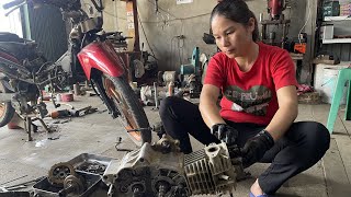 Genius Girl Repair and Restoration of Honda rsx fi 4stroke engine [upl. by Yrrag]