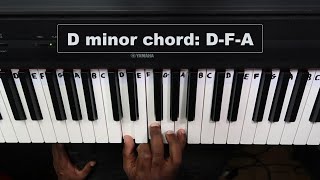 How to Play the D Minor Chord on Piano [upl. by Ornie]