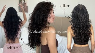 ༄ؘupdated wavy hair routine  2A 2B amp 2C curls  deva cut༄ [upl. by Dorelle]