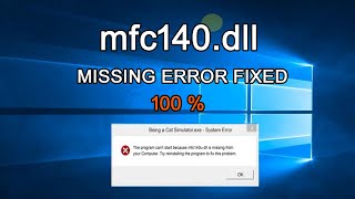 How to fix mfc140dll MISSING OR NOT FOUND ERROR IN WINDOWS [upl. by Aba]