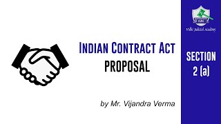 Section 2a Indian Contract Act  Proposal  Offer  Online Coaching for Judiciary [upl. by Umeko872]