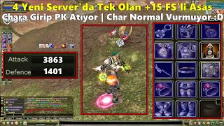 xGodNext  4 Yeni Serverda Tek Olan 15 FSli Asas Chara Girip PK Atıyor  Knight Online [upl. by Yessydo]