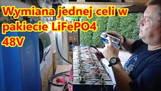 63 Wymiana celi nr 15 w magazynie LiFePO4 48V [upl. by Rima]