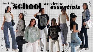 BACK TO SCHOOL WARDROBE ESSENTIALS 📚 haul  outfit ideas [upl. by Aihsyn547]