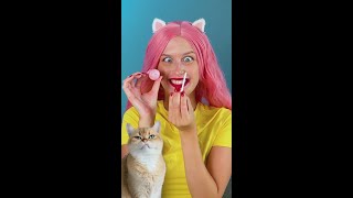 🚫 No Chewing Gum No Problem 🍬 Try This Sneaky DIY Lollipop Trick 🍭😋 cat reaction candy diy [upl. by Ardnaet811]