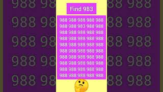 Find 983 quiz findtheodd shortvideo maths trend viral findtheoddnumber gk numbers [upl. by Naic]