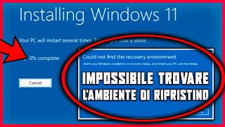 ERRORE RIPRISTINO DI WINDOWS 11  Impossibile trovare lambiente di ripristino  ecco come risolvere [upl. by Dunning]