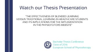 Physiotutors BSc hons Thesis Presentation 2016 [upl. by Atsed162]