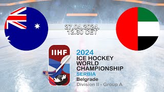 IIHF World Championship D2A  Australia  UAE [upl. by Dnomsaj]