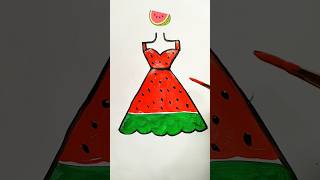 Watermelon dress coloring youtubeshorts shorts [upl. by Eidak]