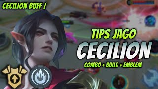 CARA MAIN CECILION BUFF  BUILD amp EMBLEM CECILION TERSAKIT 2023   CECILION MID LANE GAMEPLAY [upl. by Lleda875]