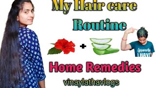 myHair care Routine with Hibiscus leaves flowers🌺Aloverapreventing Hair loss by natural🏡remedies [upl. by Nudnarb]