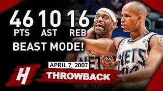 Vince Carter SICK TripleDouble Highlights vs Wizards 20070407  46 Pts 16 Rebs 10 Assists [upl. by Aiotal]