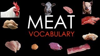 CARNES EN INGLÉSMEAT VOCABULARYTYPES OF MEAT IN ENGLISH [upl. by Animas]